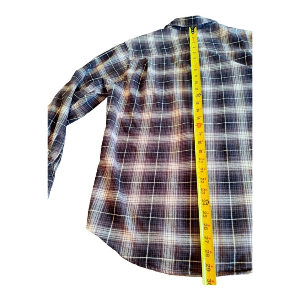 Weatherproof Vintage Flannel 100% Cotton Plaid Button Down Men's size XL Black - Picture 7 of 10